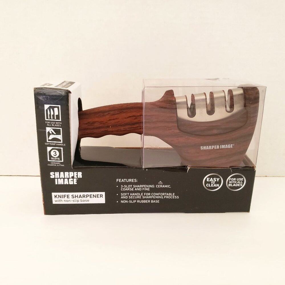 Sharper Image Knife Sharpener Wood Grain New